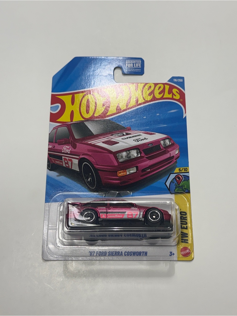 Unopened '87 Ford Sierra Cosworth Pink 1:64 Diecast Hot Wheels HW Euro